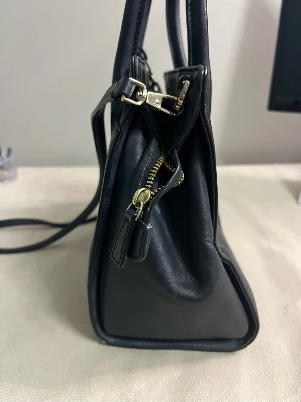 🖤 Kate Spade New York Black Leather Satchel Crossbody Purse Top Handle Bag